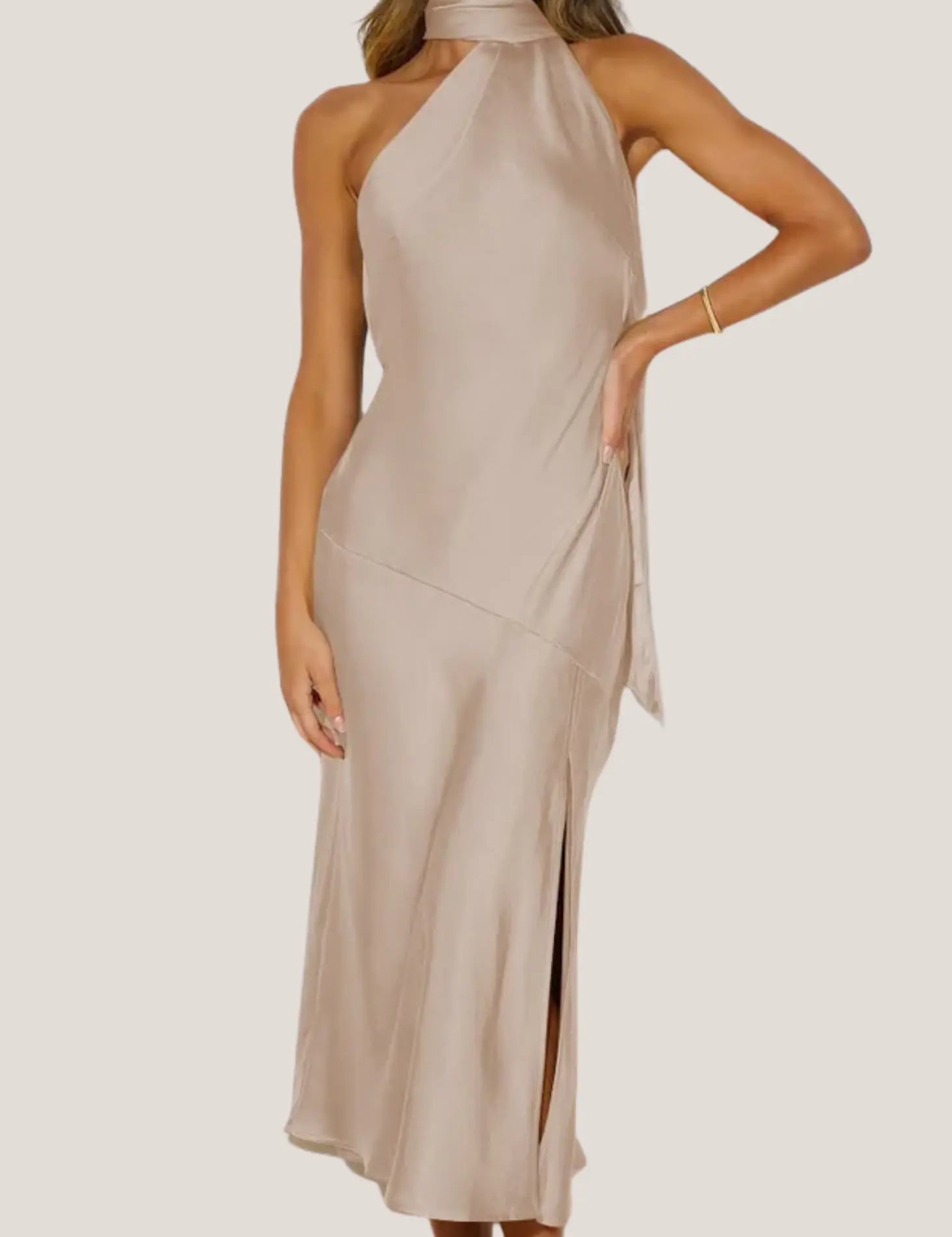 Nad-Cowl-Halter-Satin-Midi-Dress-Backless-Slit-Elegance-BIEGE-1.webp